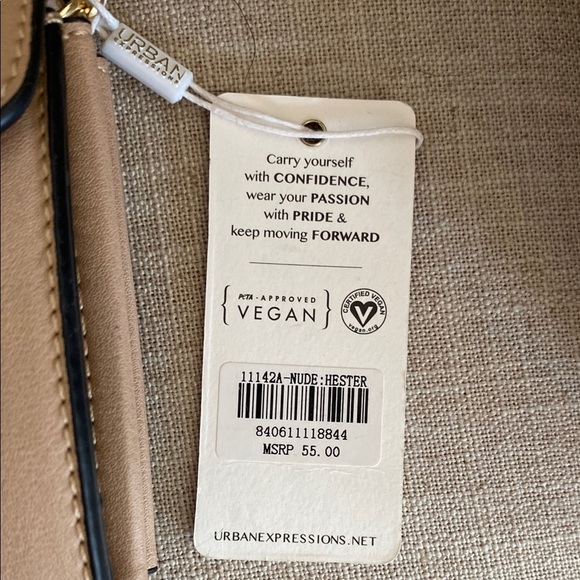 Urban Expressions Tan Crossbody Bag with Gold Accent - Picture 2 of 3